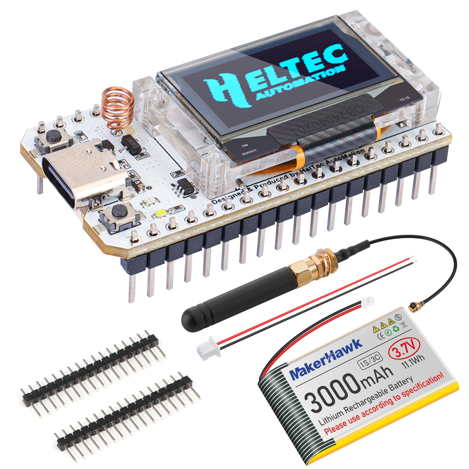 Amazon.com: ESP32 LoRa V3 Module Board with 3000mAh Battery Set